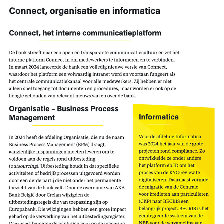 Connect, organisatie en informatica